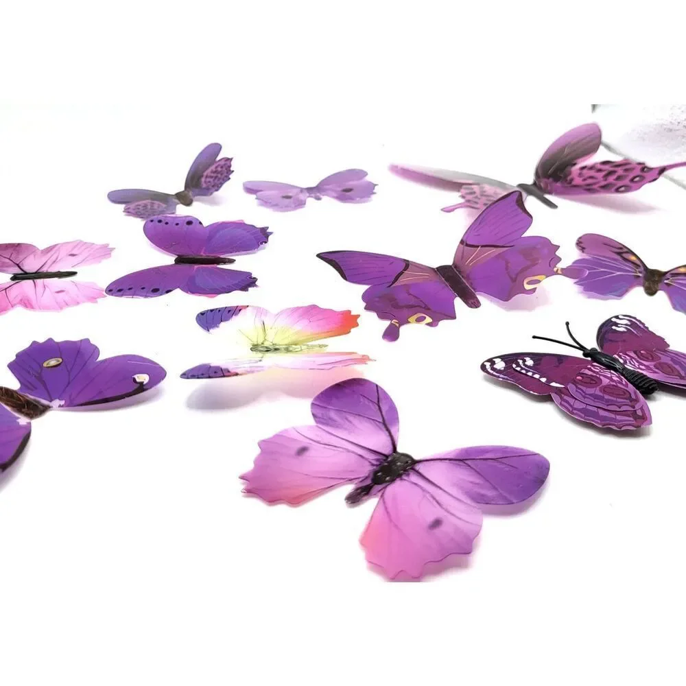 Lot of 90 3D Craft Butterflies 2in+ 13 Blue 19 Pink 22 Orange 11 Purple 25 Green